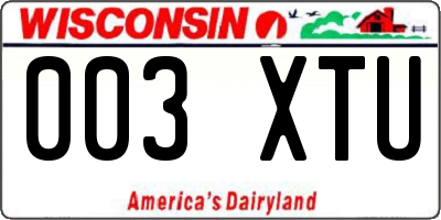 WI license plate 003XTU