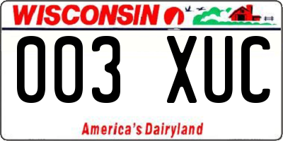 WI license plate 003XUC