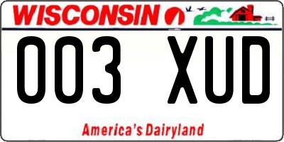 WI license plate 003XUD