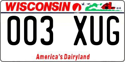 WI license plate 003XUG