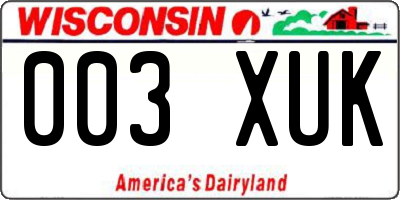 WI license plate 003XUK