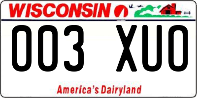 WI license plate 003XUO