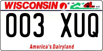 WI license plate 003XUQ