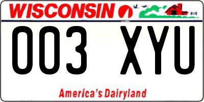 WI license plate 003XYU