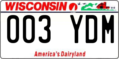 WI license plate 003YDM