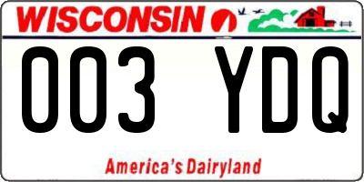 WI license plate 003YDQ