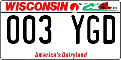 WI license plate 003YGD