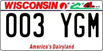 WI license plate 003YGM