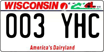 WI license plate 003YHC