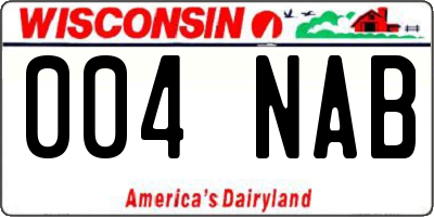 WI license plate 004NAB