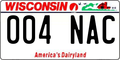 WI license plate 004NAC