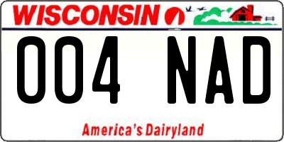 WI license plate 004NAD