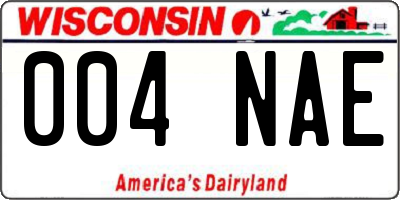 WI license plate 004NAE