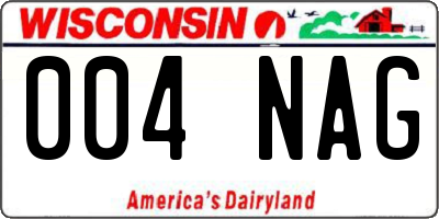 WI license plate 004NAG