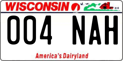 WI license plate 004NAH