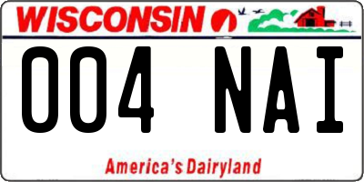 WI license plate 004NAI