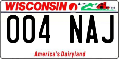WI license plate 004NAJ