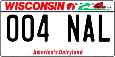 WI license plate 004NAL