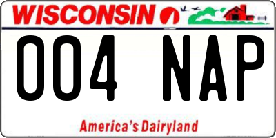 WI license plate 004NAP