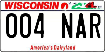 WI license plate 004NAR