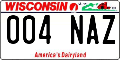 WI license plate 004NAZ