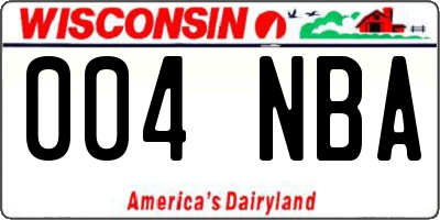 WI license plate 004NBA