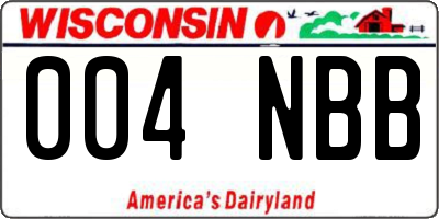 WI license plate 004NBB