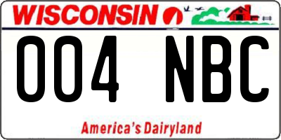WI license plate 004NBC