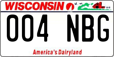 WI license plate 004NBG