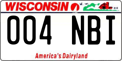 WI license plate 004NBI