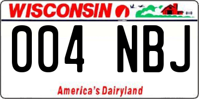 WI license plate 004NBJ