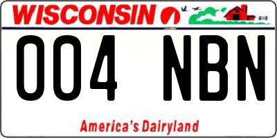 WI license plate 004NBN