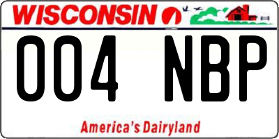 WI license plate 004NBP