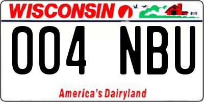 WI license plate 004NBU
