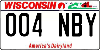 WI license plate 004NBY