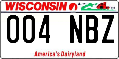 WI license plate 004NBZ
