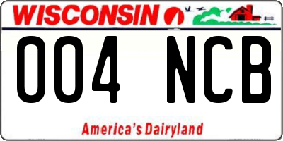 WI license plate 004NCB