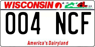 WI license plate 004NCF