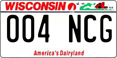 WI license plate 004NCG