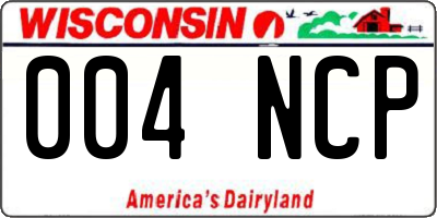 WI license plate 004NCP