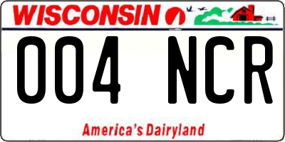 WI license plate 004NCR