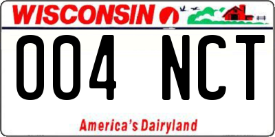 WI license plate 004NCT