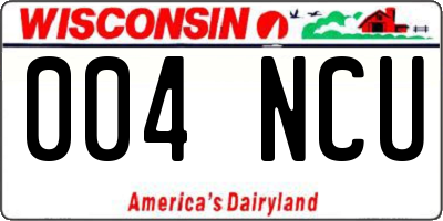 WI license plate 004NCU