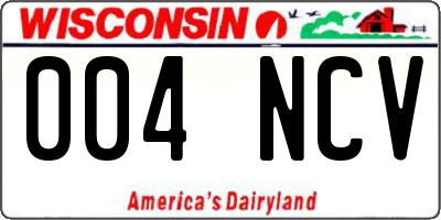 WI license plate 004NCV