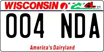 WI license plate 004NDA