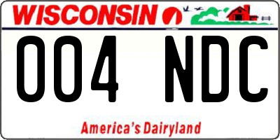 WI license plate 004NDC