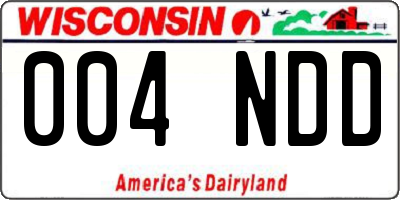 WI license plate 004NDD