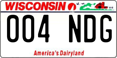 WI license plate 004NDG