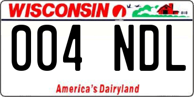 WI license plate 004NDL