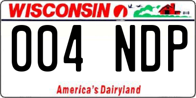 WI license plate 004NDP